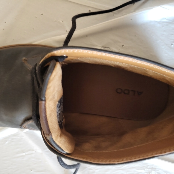 Aldo Men's Black Leather Ankle Boots, Size 11 - Picture 7 of 7